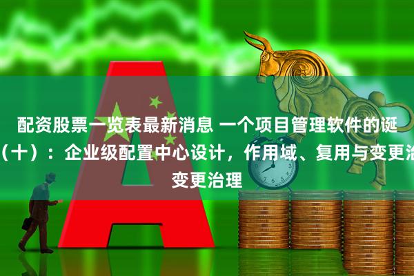 配资股票一览表最新消息 一个项目管理软件的诞生（十）：企业级配置中心设计，作用域、复用与变更治理